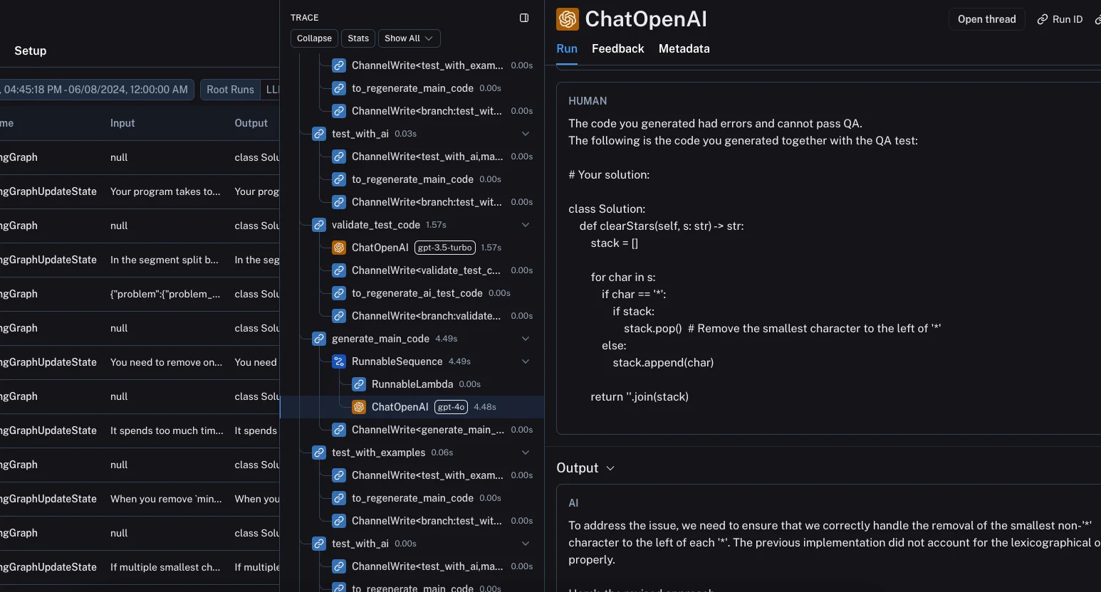 LangSimth screenshot of the project leetcode robot