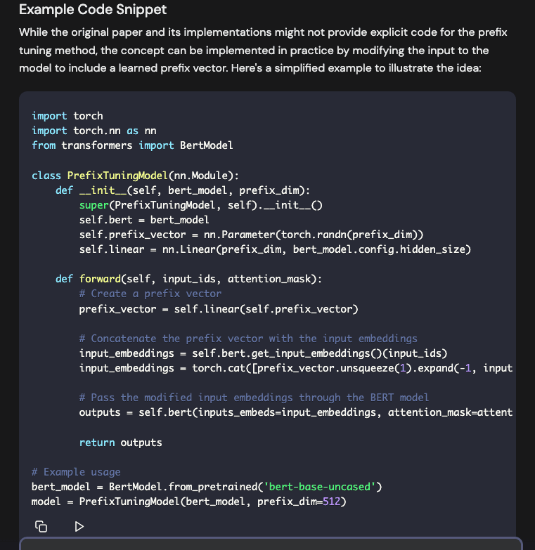 Screenshot of Phind: code generation