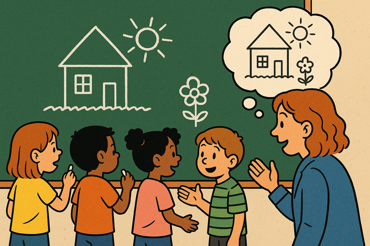 PO and devs cooperate by looking at the blackbaord and discuss