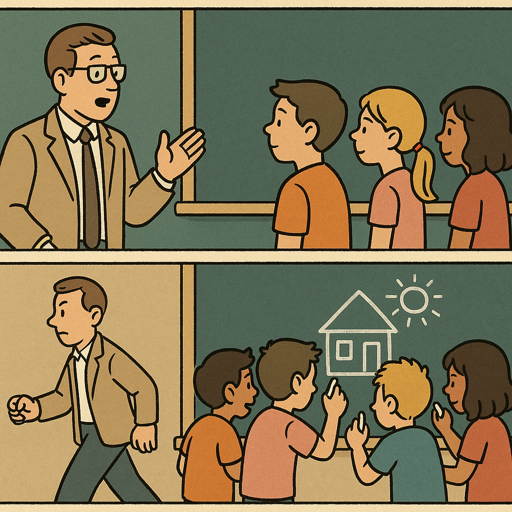 PO describes and then leave. Only devs are discussing and drawing